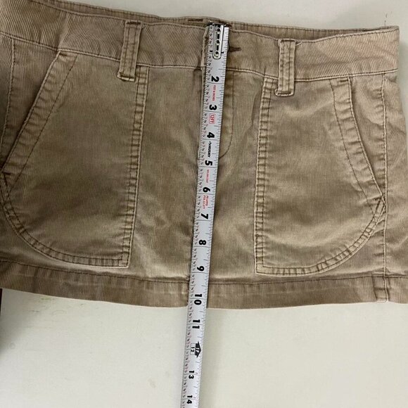 beige corduroy ribbed y2k micro mini skirt - Picture 6 of 8